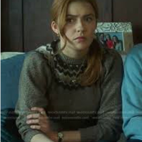 FRAME Fair Isle Crewneck Knit  Sweater /Mushroom Tan Brown, Large/ - Picture 14 of 15